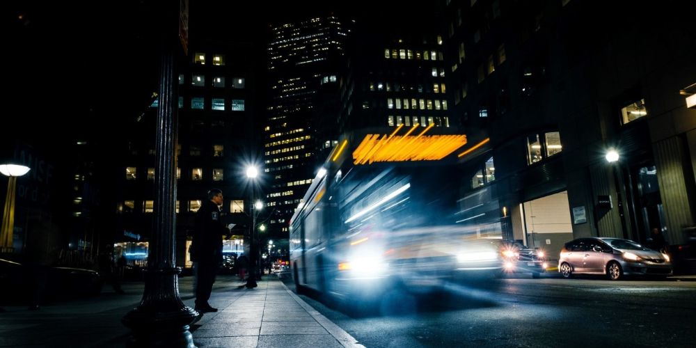 London street view at night
